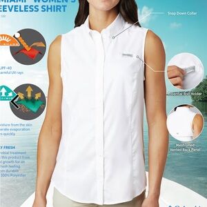 Columbia White Sleeveless Shirt XS